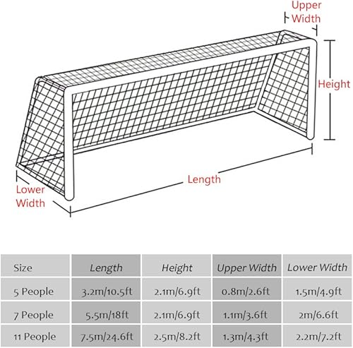 Miniatura 3 de VGEBY Red de portería de fútbol (18 x 6.9 pies, polietileno, blanco) - Tamaño estándar para 7-7 goles, ideal para partidos de fútbol