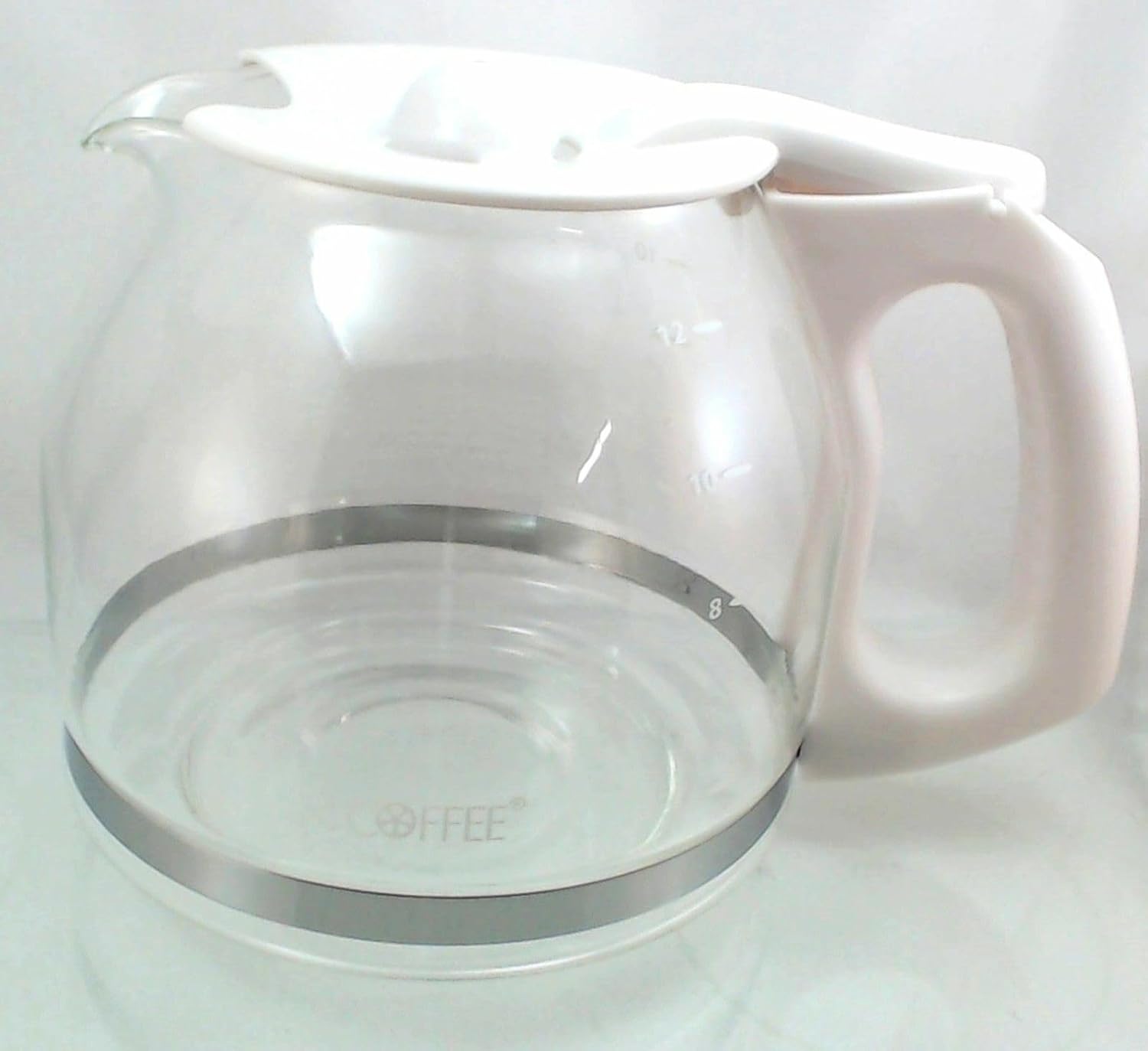 Replacement For Compatible With Genuine PLD13, Coffeemaker Glass Carafe, White 12 Cup fits Mr. Coffee GC12