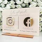 Pahdecor Multi Business QR-Code Sign, QR Codes Stand, Instagram Facebook App Social Media Logos Plaque, QR Code Signs, Business Logo Sign, Custom Logo Symbol, Business, Custom Signs with Logos