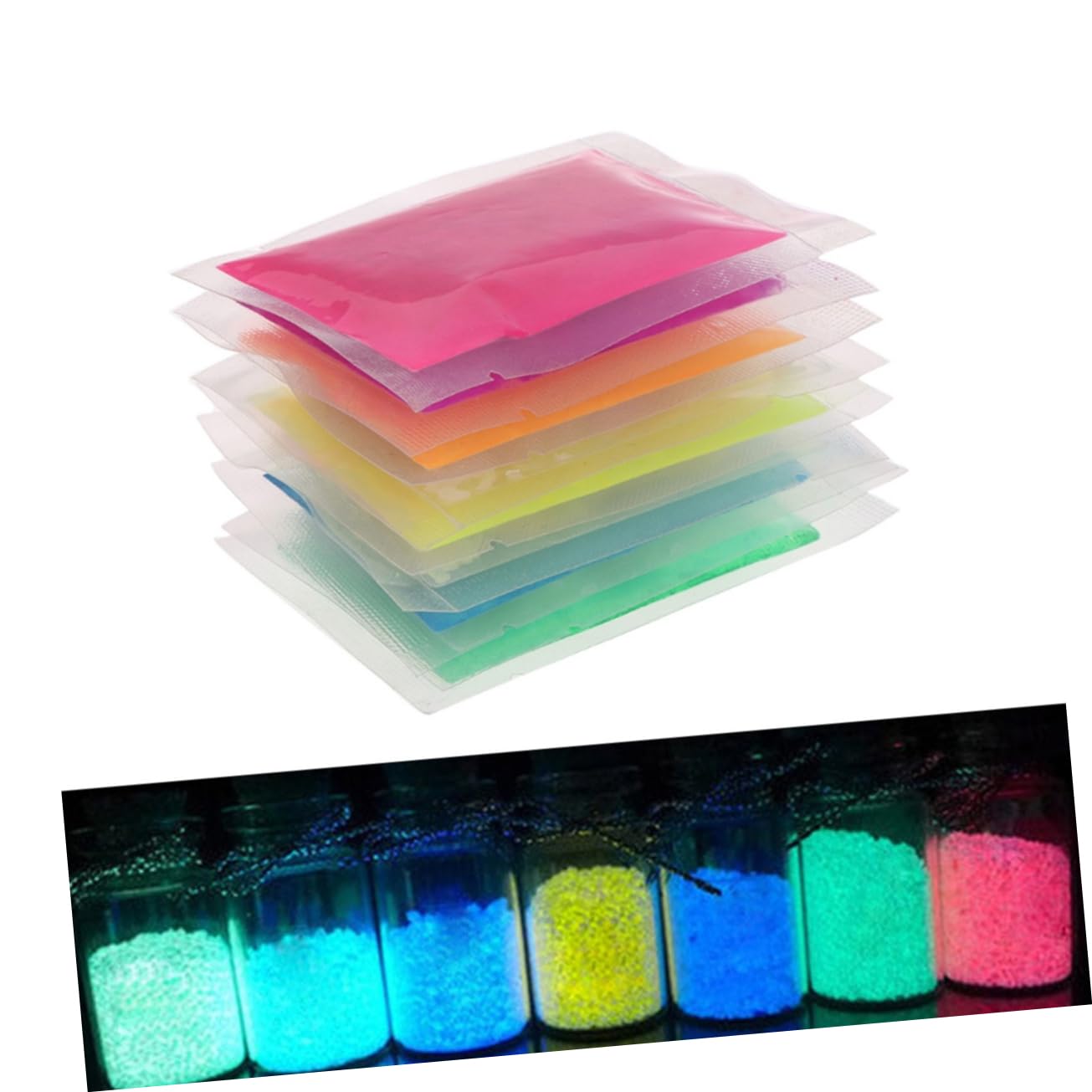 QUMIIRITY Dark Powder Fluorescent Pigment Dust Luminous Sand for Boys and Girls Art Projects 20g Safe Non-