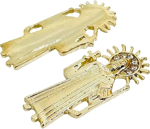 Miniatura 4 de Decoración de uñas de San Benito 10 piezas de diamantes de uñas 3D de San Benito dijes dorados para uñas acrílicas diamantes de imitación gemas de