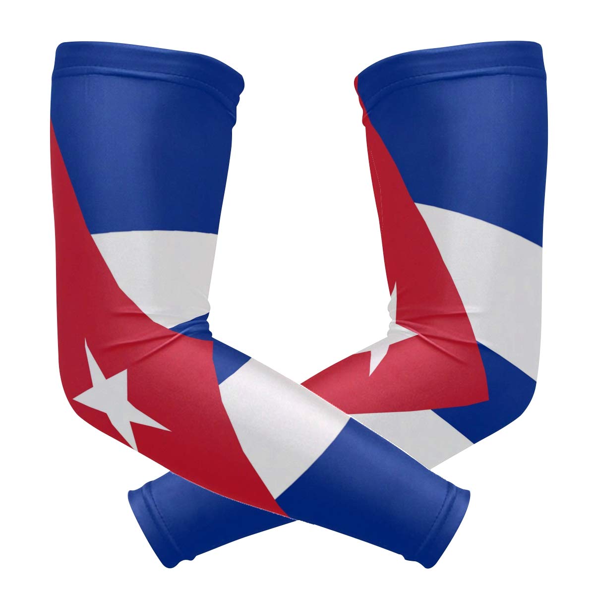 poeticcity Cuba Flag 1 Pair Arm Sports Compression Sleeves Cooling Warmer UV Protection