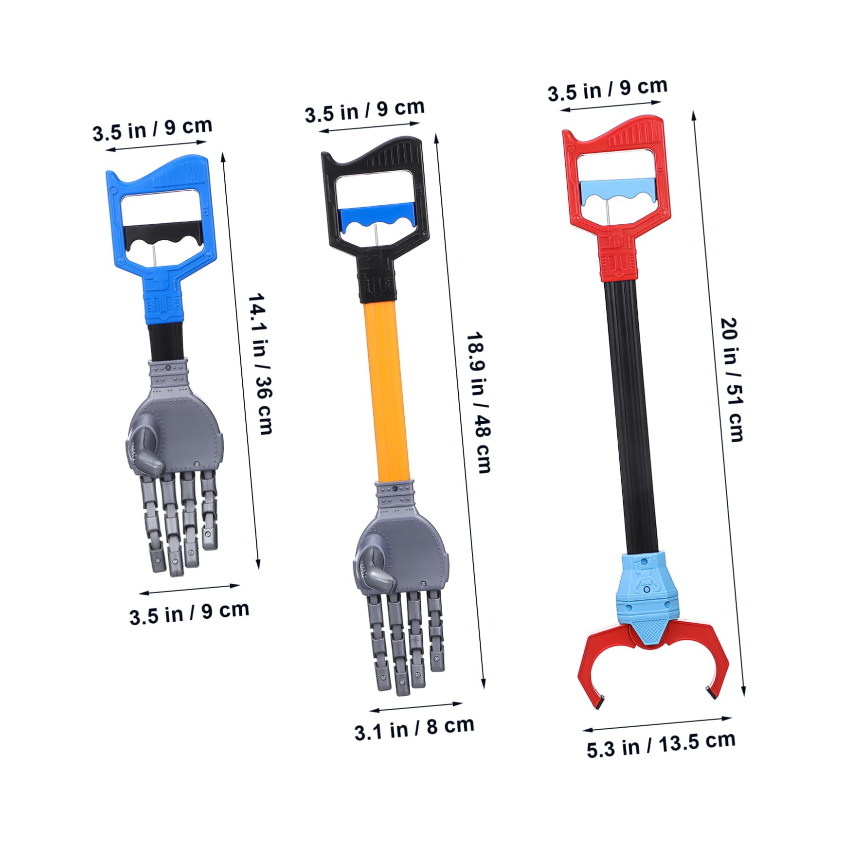 JOINPAYA Robot Arm Grabber Toy Hand 3pcs Grabbing Tool for Boys and Girls Early Learning Fine Motor Skills