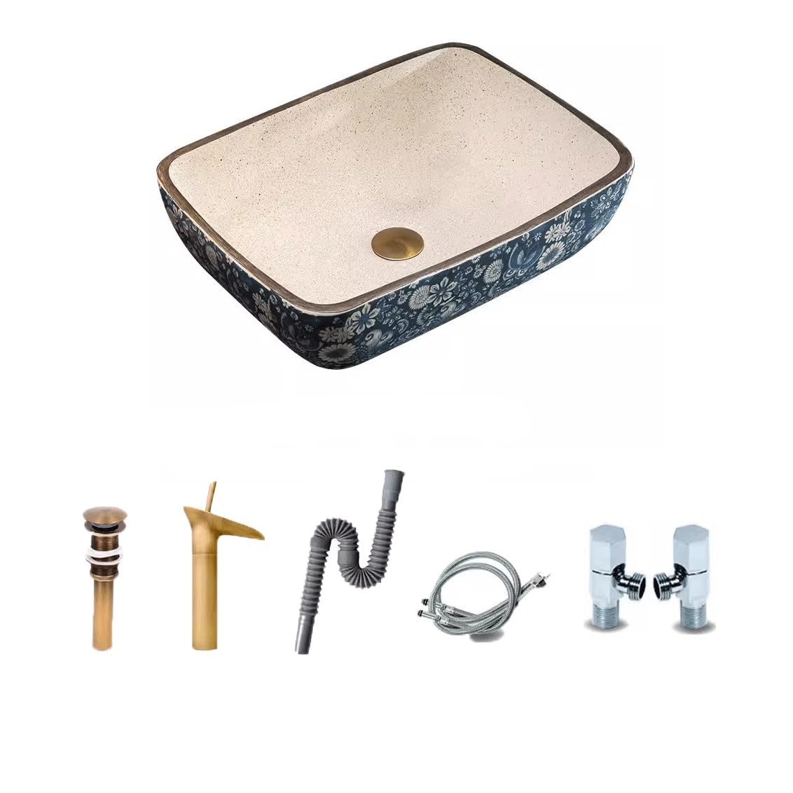 OLSKFUH Bathroom Vanity Retro Countertop Washbasin Art Hotel Basin Ceramic Basin Balcony Countertop Basin Bathroom Washbasin Bathroom Sink,B