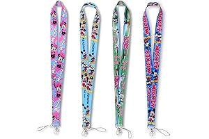 16 Pcs Colorful Pin Lanyard, Cartoon Character Neck Straps for Kids and Adults