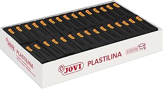 Jovi Caja de plastilina, 30 Pastillas 50 g, Color Negro (7015), 350 gramos