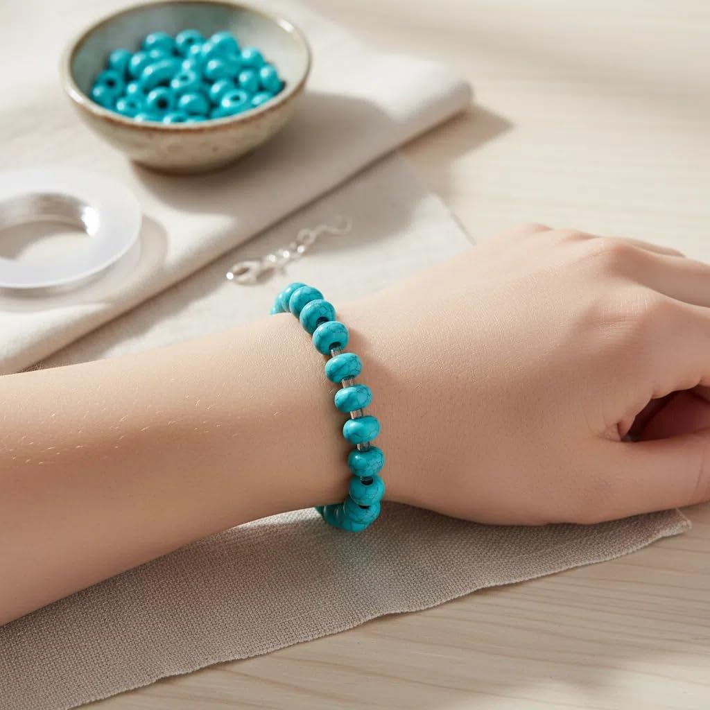 Turquoise Large Hole Beads for Jewelry Making-100pcs 14mm European Rondelle Spacer Beads,Big Hole Craft for Bracelets - Image 6