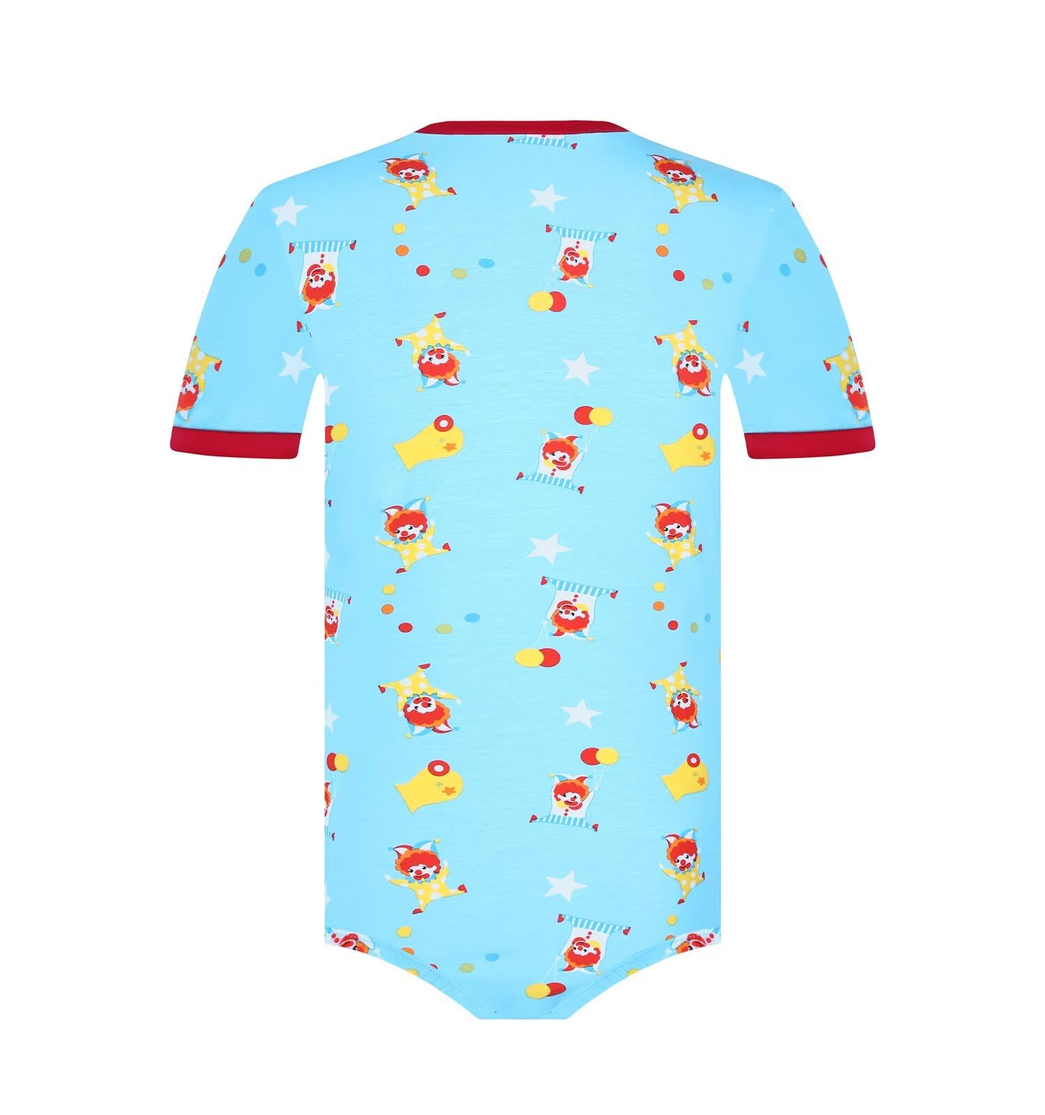 Landofgenie Mono para Hombre Body Pijama Enterizo Manga Corta co Cómodo Bodysuit - Estampado de Payaso