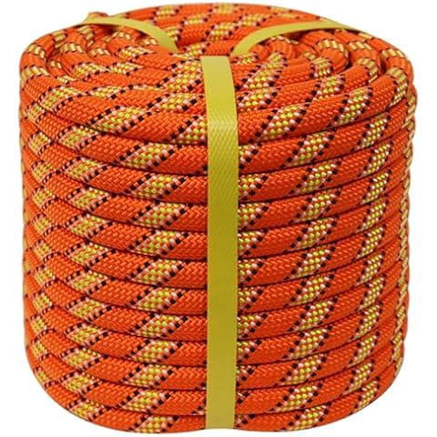 CRAYZA Double Braided Polyester Rope (1/2 in x 100 ft) Strong Arborist Rigging Rope 48 Strands for Tree Work Climbing Pulling Swing Sailing, Orange Cover