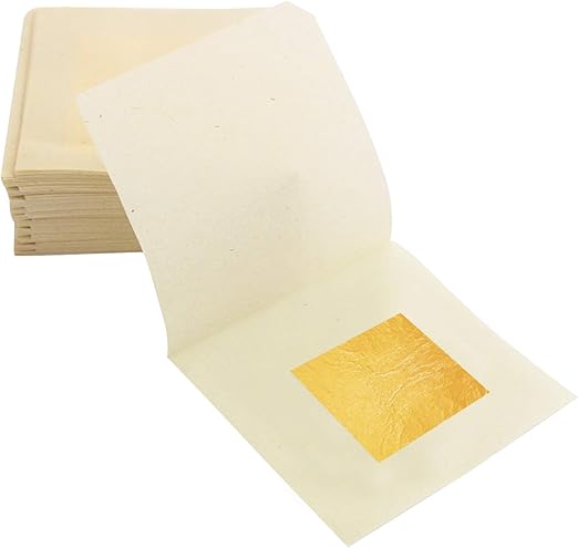 Foglie D'Oro Commestibili 24K - 30 Pezzi 4.33x4.33 Cm, Per Decorazione Torte, Dessert, Cosmetica, Artigianato - Foto 2