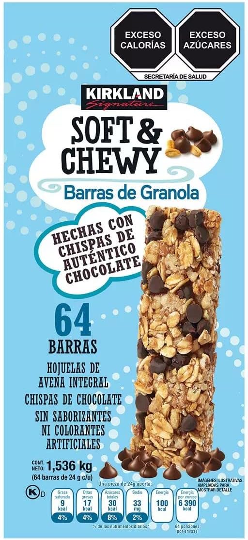 Kirkland Signature Soft & Chewy Chocolate Chips Granola Bars, 54.4 oz