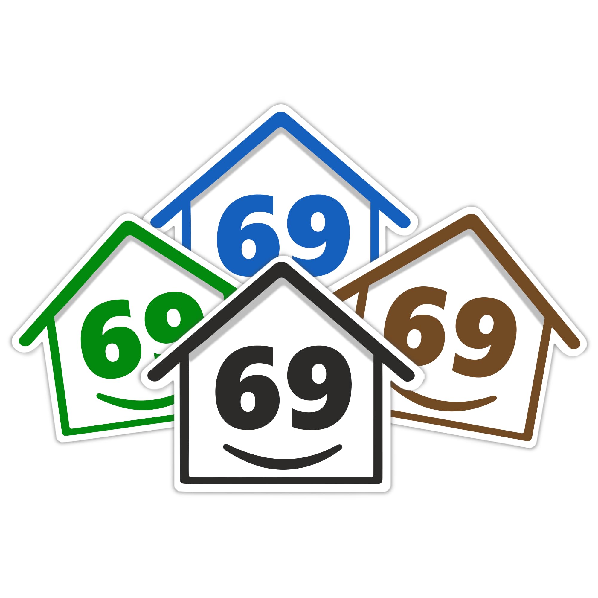 4 x Bin Numbers for Wheelie Bins, 1-99, 15cm ‘Happy House’ Colour Design Dustbin Stickers, Easy Application Stick On Number Stickers - Weatherproof Self Adhesive Vinyl – Blue, Black, Green, Brown (25) — view 68