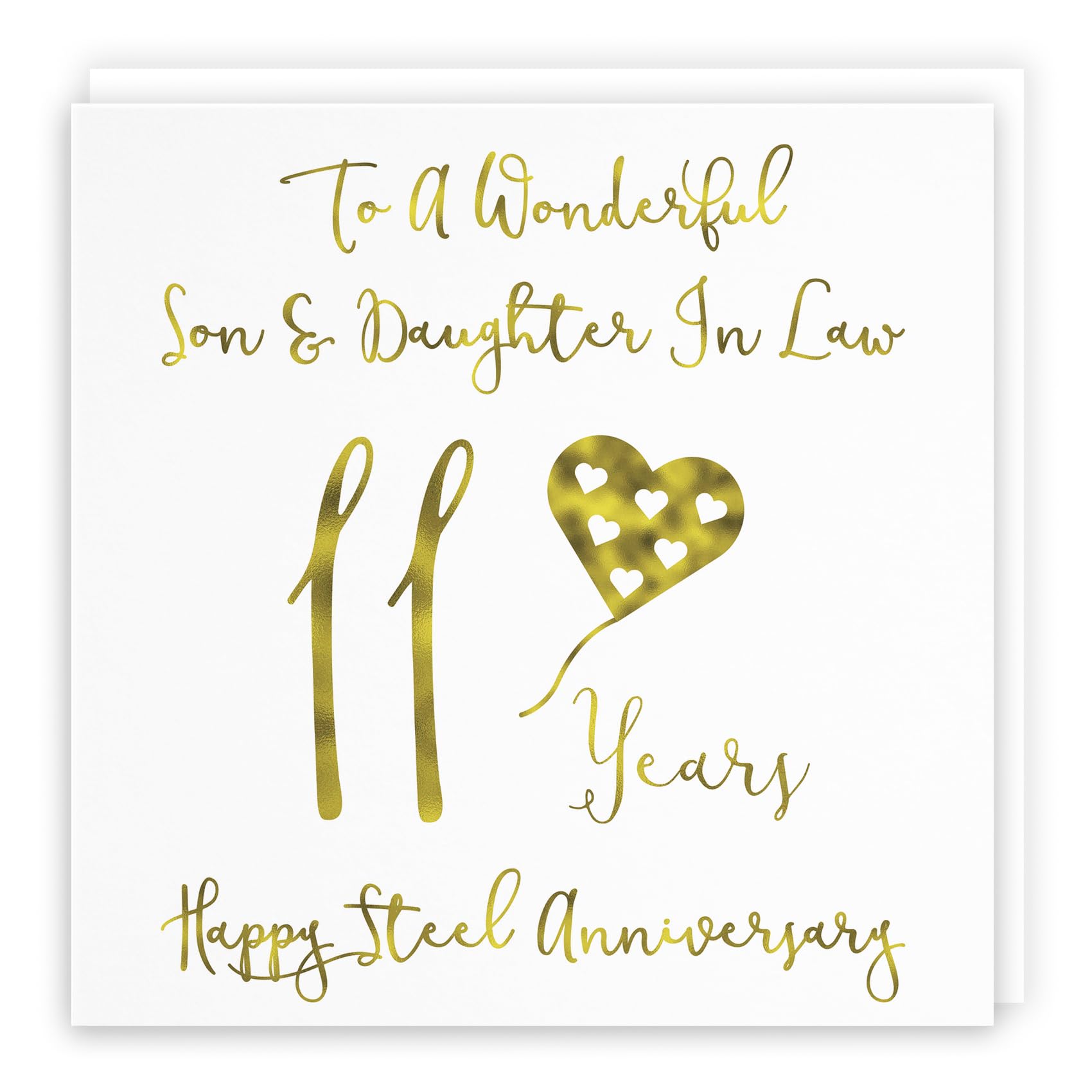 Hunts England, Son And Daughter In Law 11th Anniversary Card, To A Wonderful Son & Daughter In Law, 11 Years
