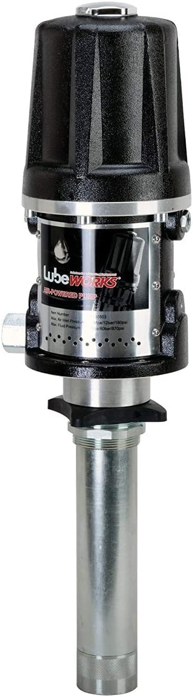 Lubeworks Oil Transfer Pump Air Operated Pneumatic 40lpm / 10.6gpm Heavy Duty 5:1 High Fluid Pressure 870Psi for SAE240 Oils/Fluids (NOT for Gasoline or Diesel)