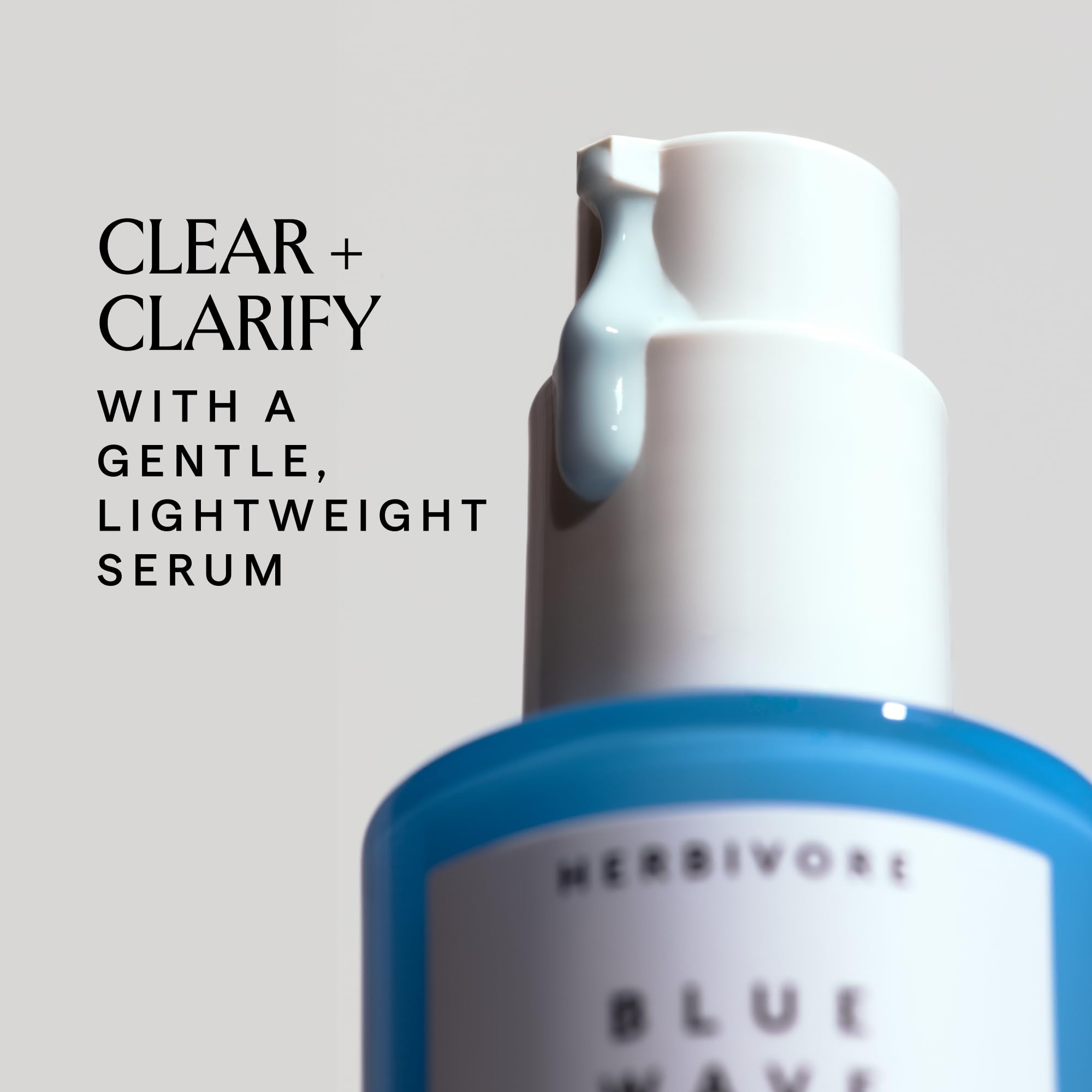 HERBIVORE Blue Wave Clearing Serum Acne Treatment | 2% Salicylic Acid + Blue Tansy + Willow Bark, Plant-based, Vegan, Cruelty-free, 30mL /1 oz