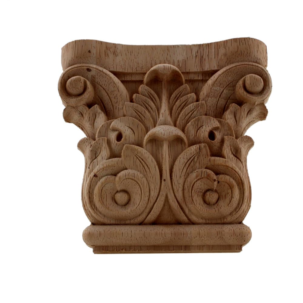 LVTFCO Vintage-Blumen-Geschnitzte Ecke, Wand, Tür, Möbel, dekorative Figuren, Holzapplikationen für Heimdekoration, Dekorationszubehör, 40 cm x 40 cm