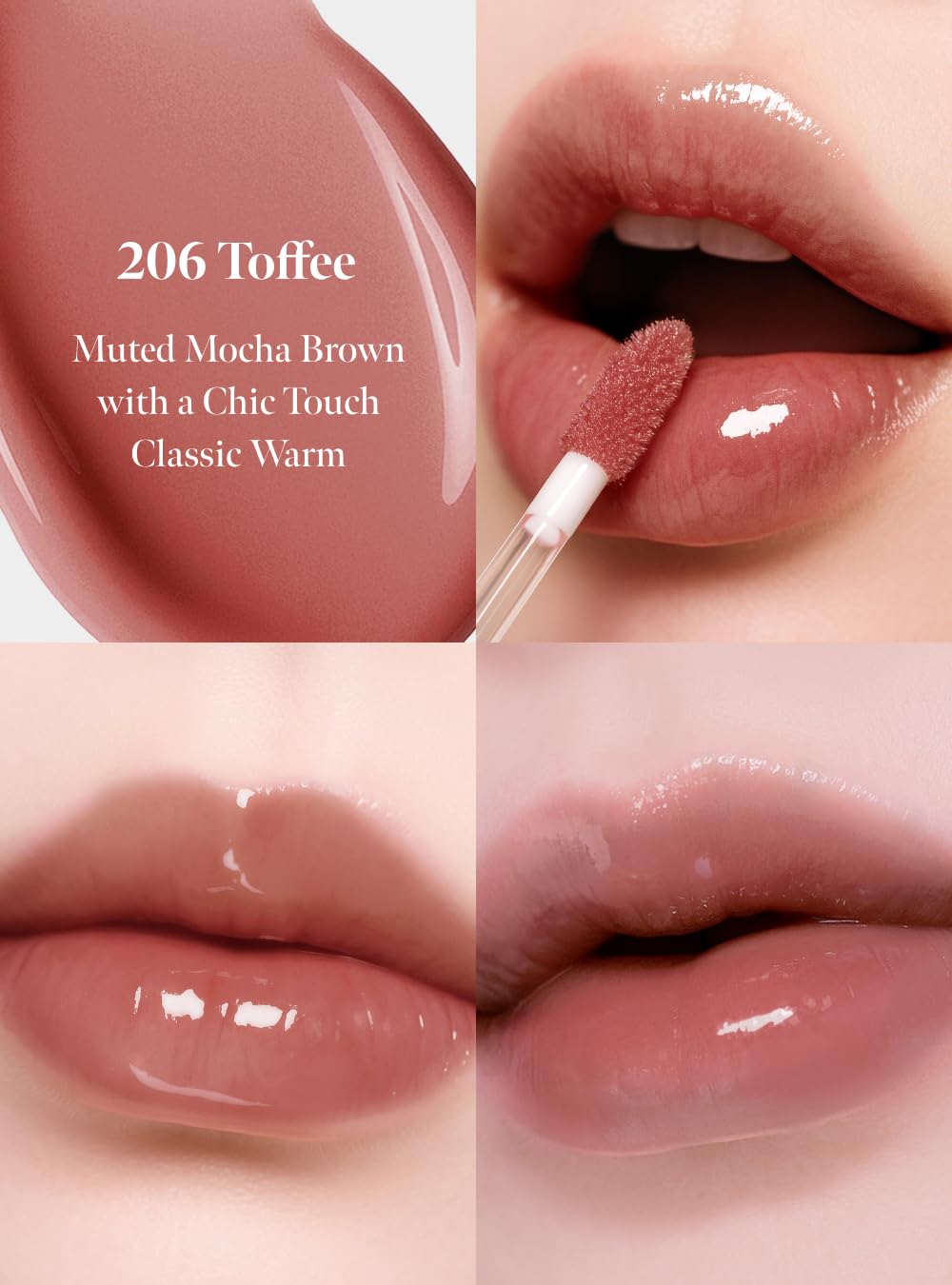 Dew Drop Tint #206 Toffee 4.5g, Glossy, Lightweight Lip Stain, Glass-Like, High Shine, Moisturizing Lip Oil, Long Lasting Color, Hydrating Gloss, Dewy Finish, Korean Beauty Makeup - Image 6