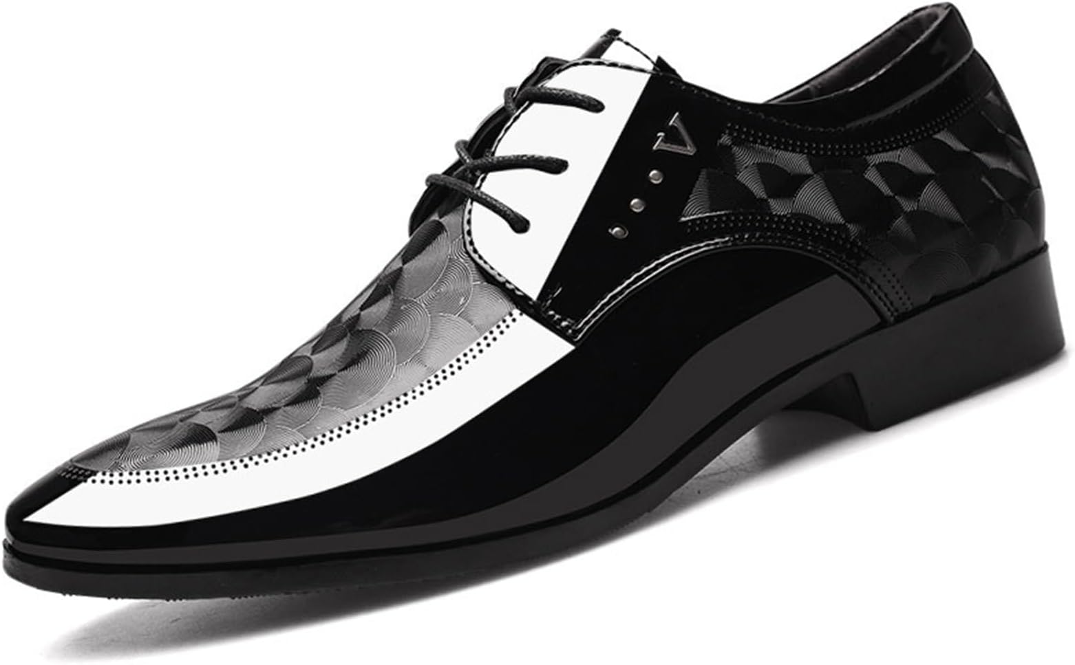 SOVORMMen's Oxfords Patent Leather Brogues Lace Ups Derbys Dress Shoes Fashion Wingtip Business Wedding Shoes