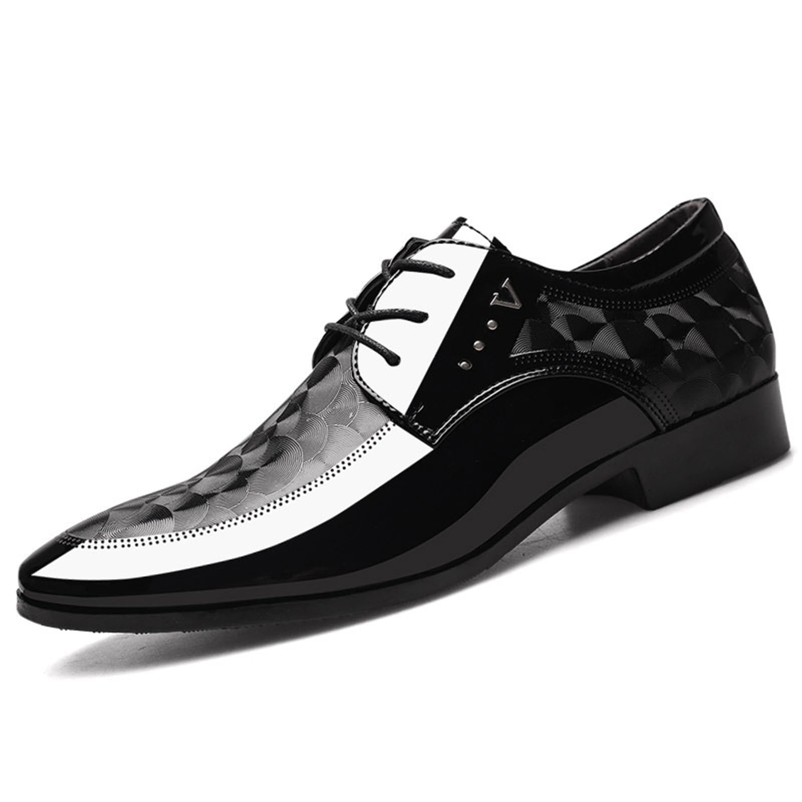 Herren Smoking Lackleder Klassische Schnürschuhe Business Schuhe