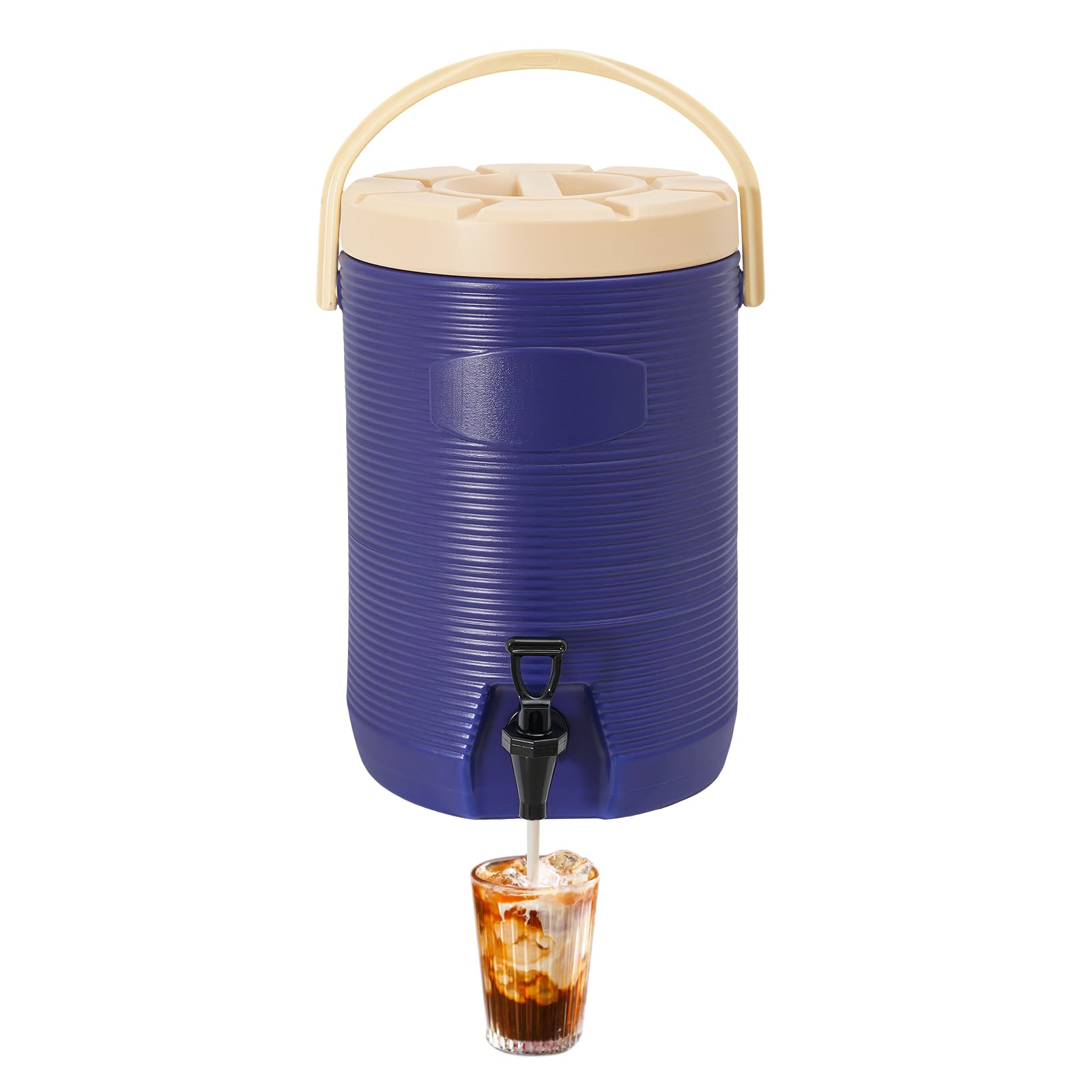 Insulated Beverage Dispenser, 17 L/4.49 Gal Hot and Cold Drink Dispenser with Faucet, Portable Stainless Steel Insulated Container for Hotels,