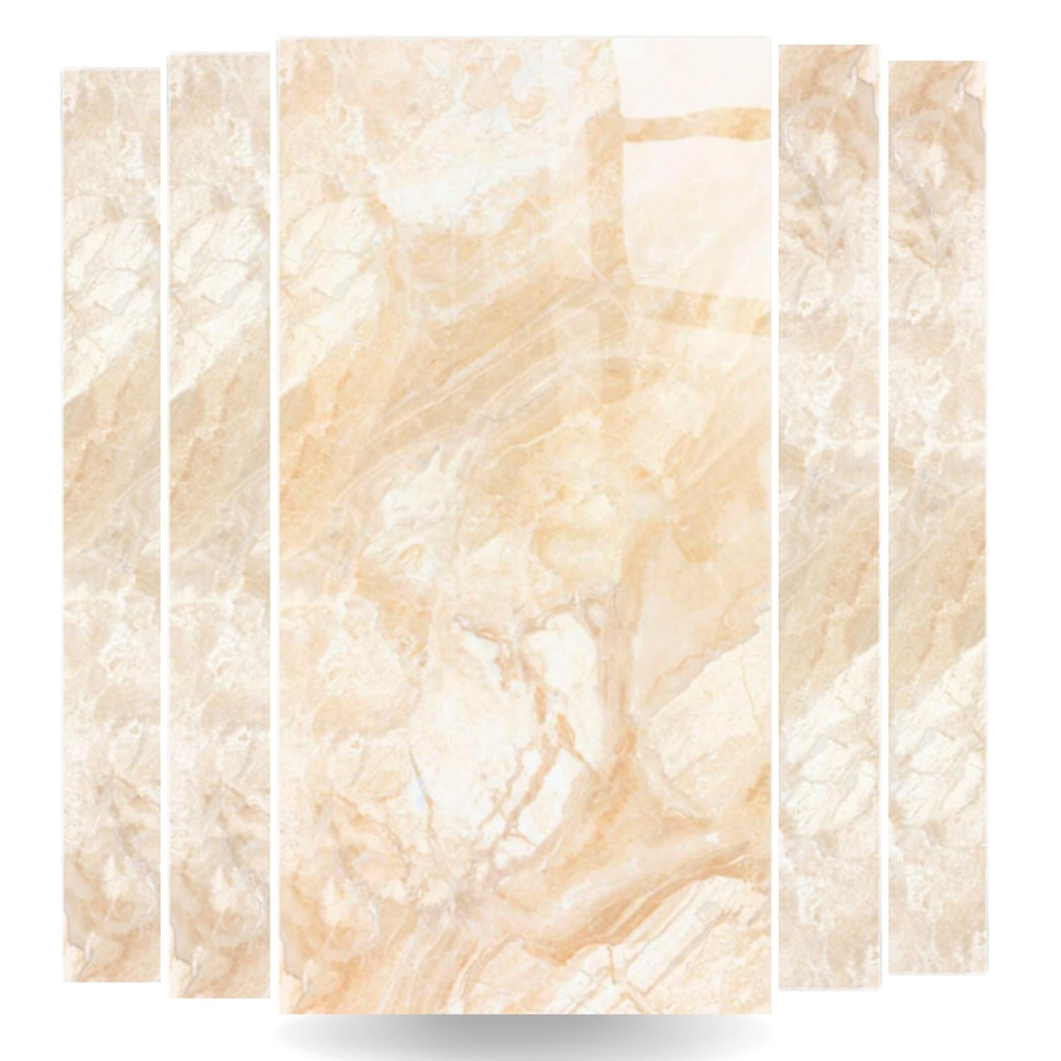 HOMEMATES Self Adhesive Tile Pattern PE Foam Wall Stickers Real Marble Tile Designed Wall Panel 30 x 60 cm, Count of (1, Bianco Beige)