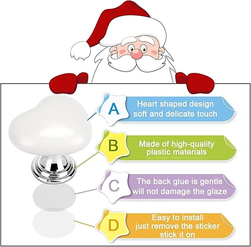 Miniatura 4 de Botón de inodoro en forma de corazón, manija adhesiva para cajón, botón de presión para tanque de inodoro, botón para inodoro de uñas, botón de