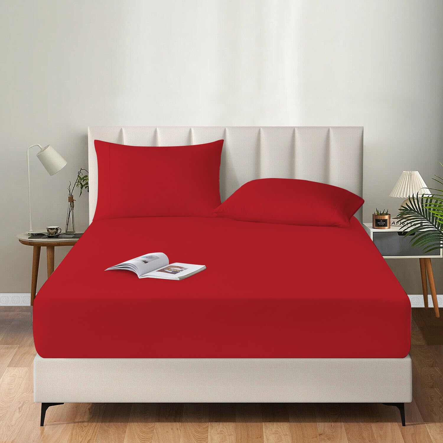 MistyMorning Extra Deep Fitted Sheet 16''/40cm, Egyptian Cotton bed sheets with 200 Thread Count - Image 2