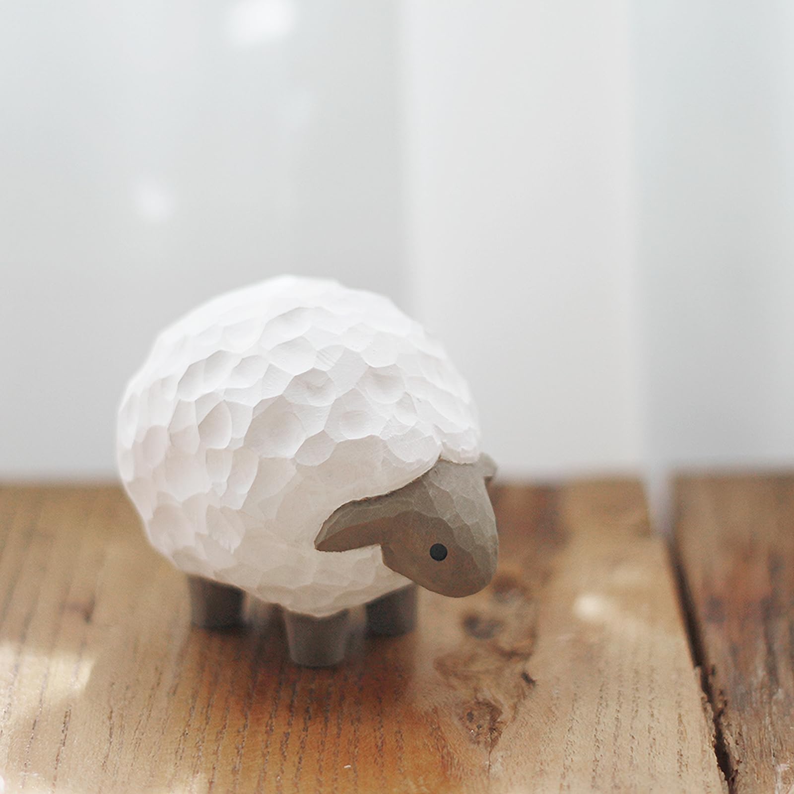 Amazon.co.jp: TALKLEK 手作り かわいい 木製 羊 置物 小動物 彫刻 家