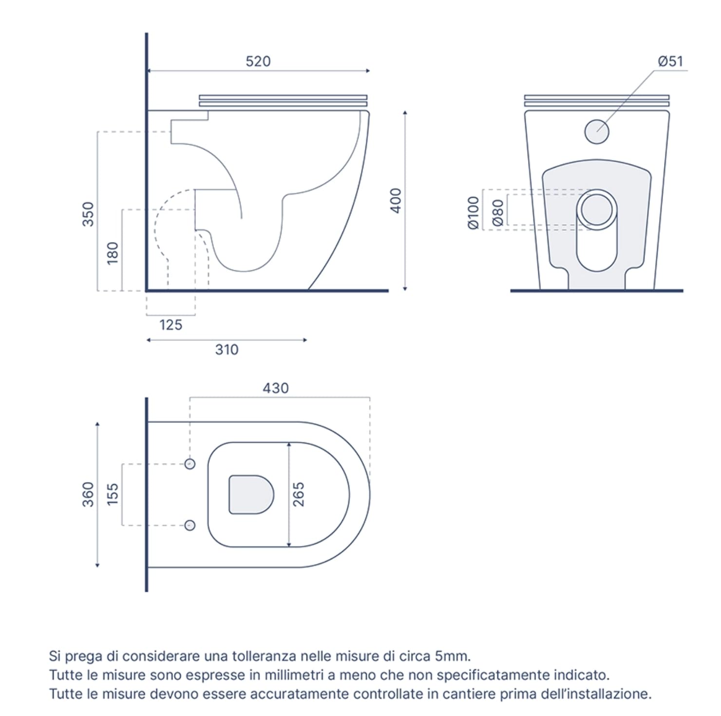 Coppia di sanitari filomuro ceramica grigio opaco vaso rimless copriwc soft-close e bidet ASIA SMALL