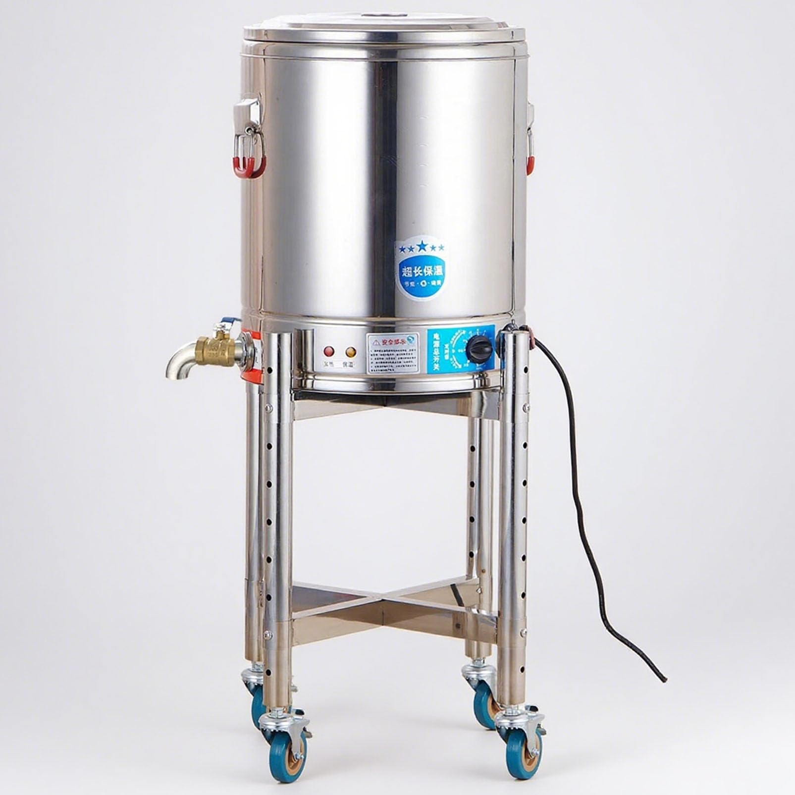 Carrello a barile in acciaio inox con rotelle, carrello a secchio resistente, supporto regolabile in altezza per friggitrice, secchio grasso e brocca d'acqua Caddy