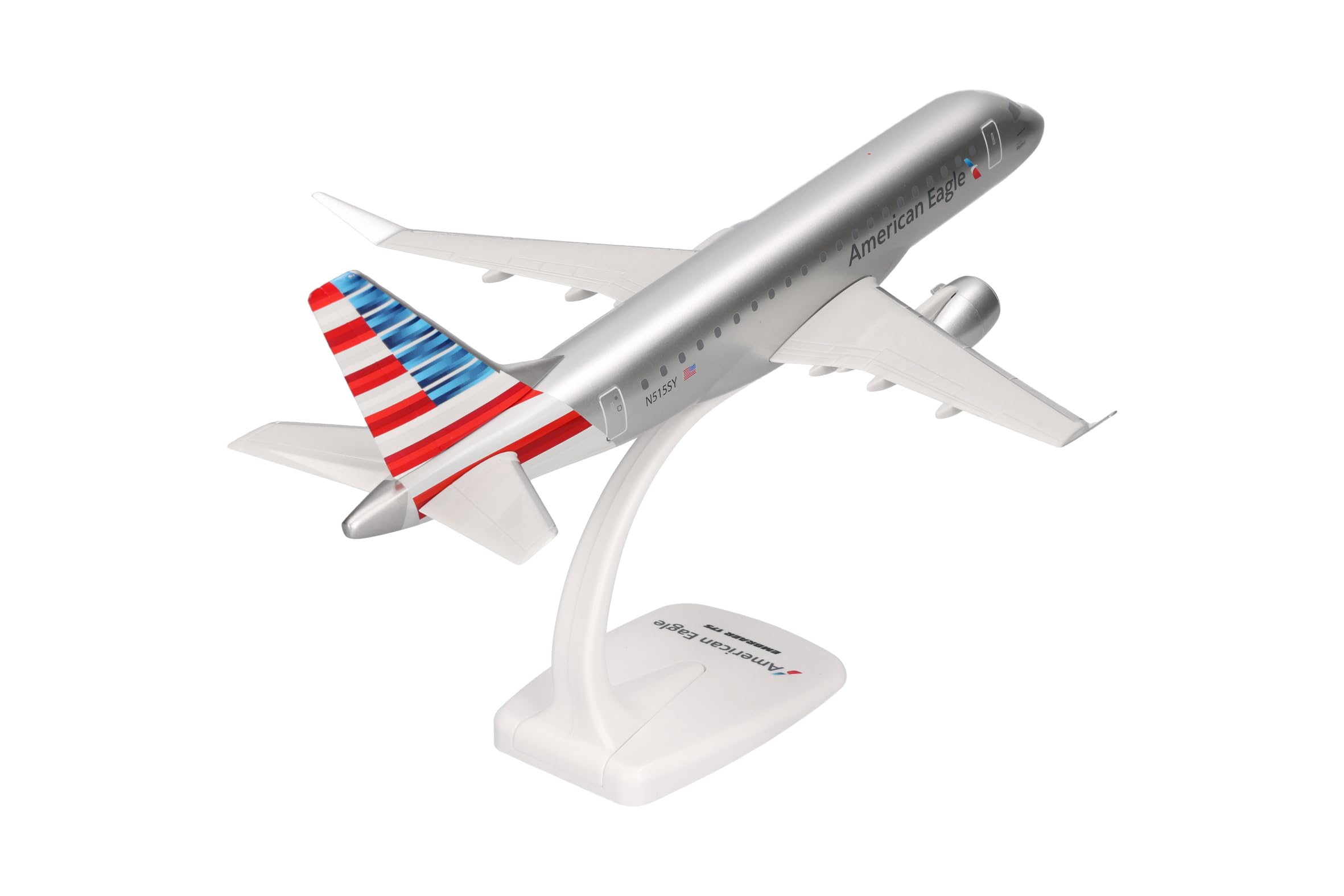Herpa model samolotu Snapfit American Eagle Embraer E175, miniatura w skali 1:100, model kolekcjonerski z podstawką, tworzywo sztuczne