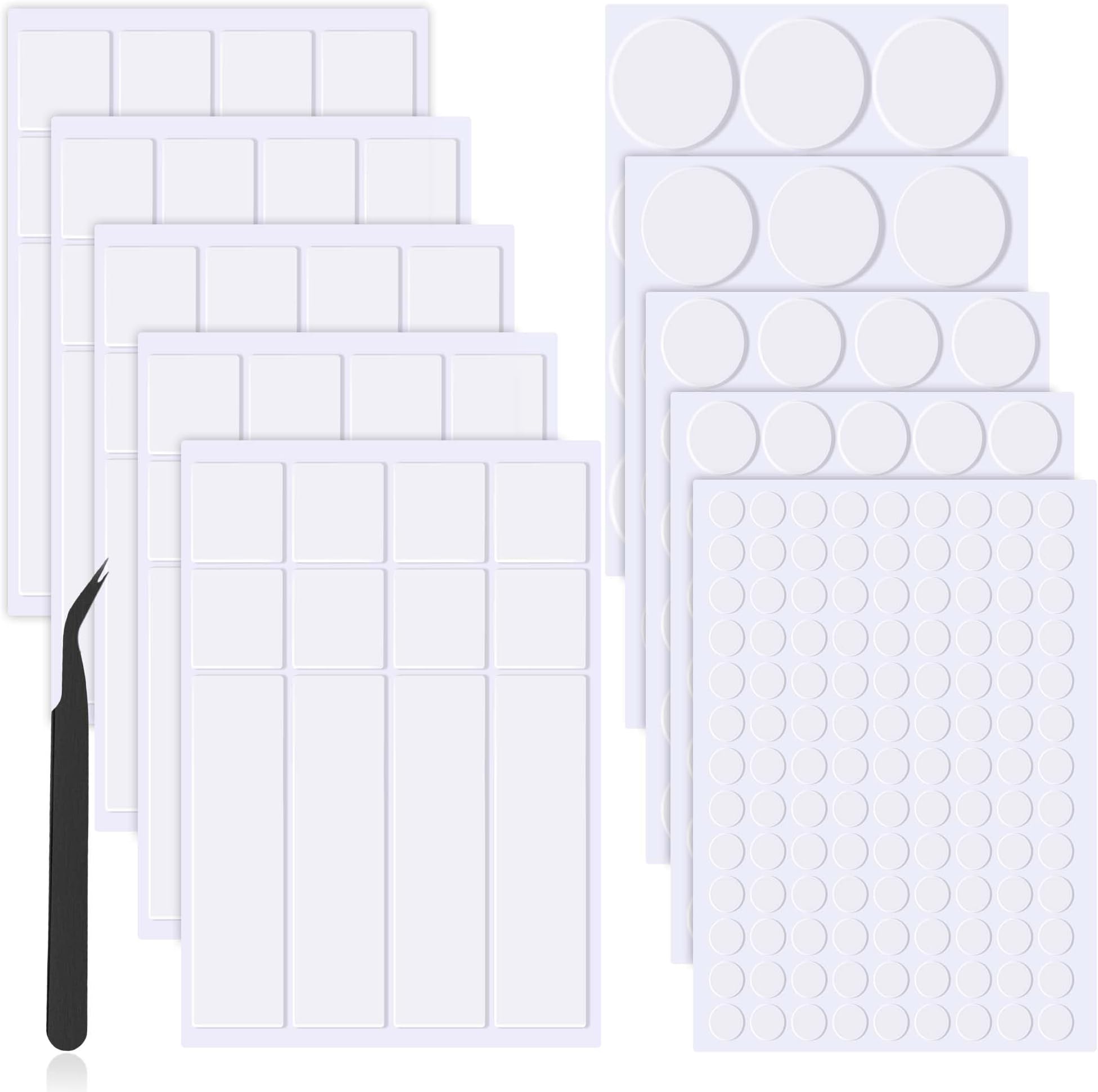 BUSOHA 268PCS Sticky Tack for Wall Hanging, Double Sided Dots in Different Size, Adhesive Putty Sticky Tack Removable Clear Waterproof Poster Dots for Pictures Festival Decoration
