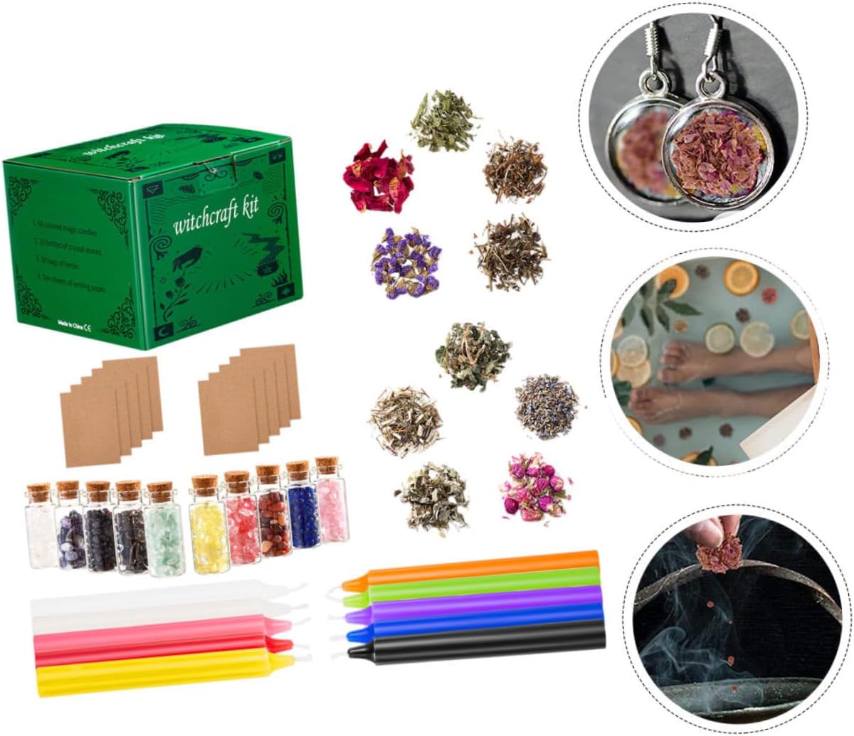 Witch Crystals Candle Kit DIY Jewelry Materials for Beginners for Witchcraft Rituals
