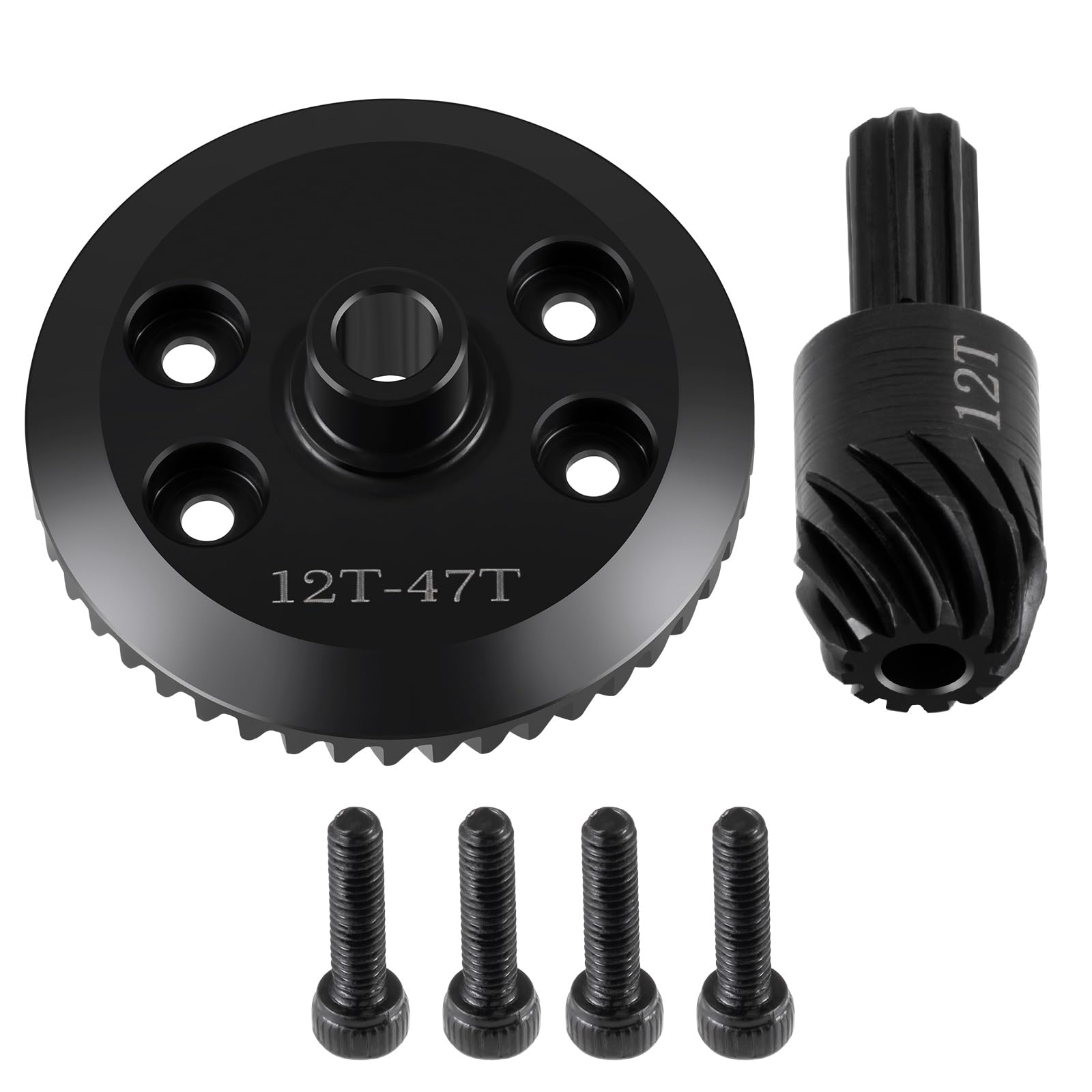 AXspeed Steel Rear Differential Gear, 47T/12T Diff Gear Set for 1/16 TRX Mini Maxx RC Car Upgrade