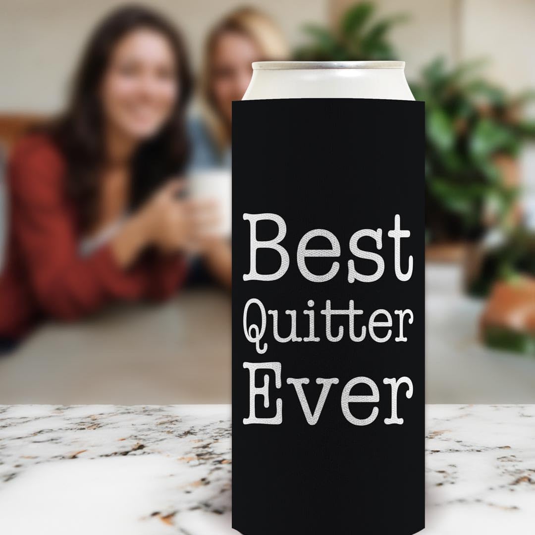 Funny Retirement Gifts Best Quitter Ever 12-Pack Ultra Slim Can Thermocoolers