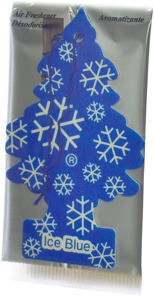 Little Trees Cardboard Hanging Car, Home & Office Air Freshener, Ice Blue