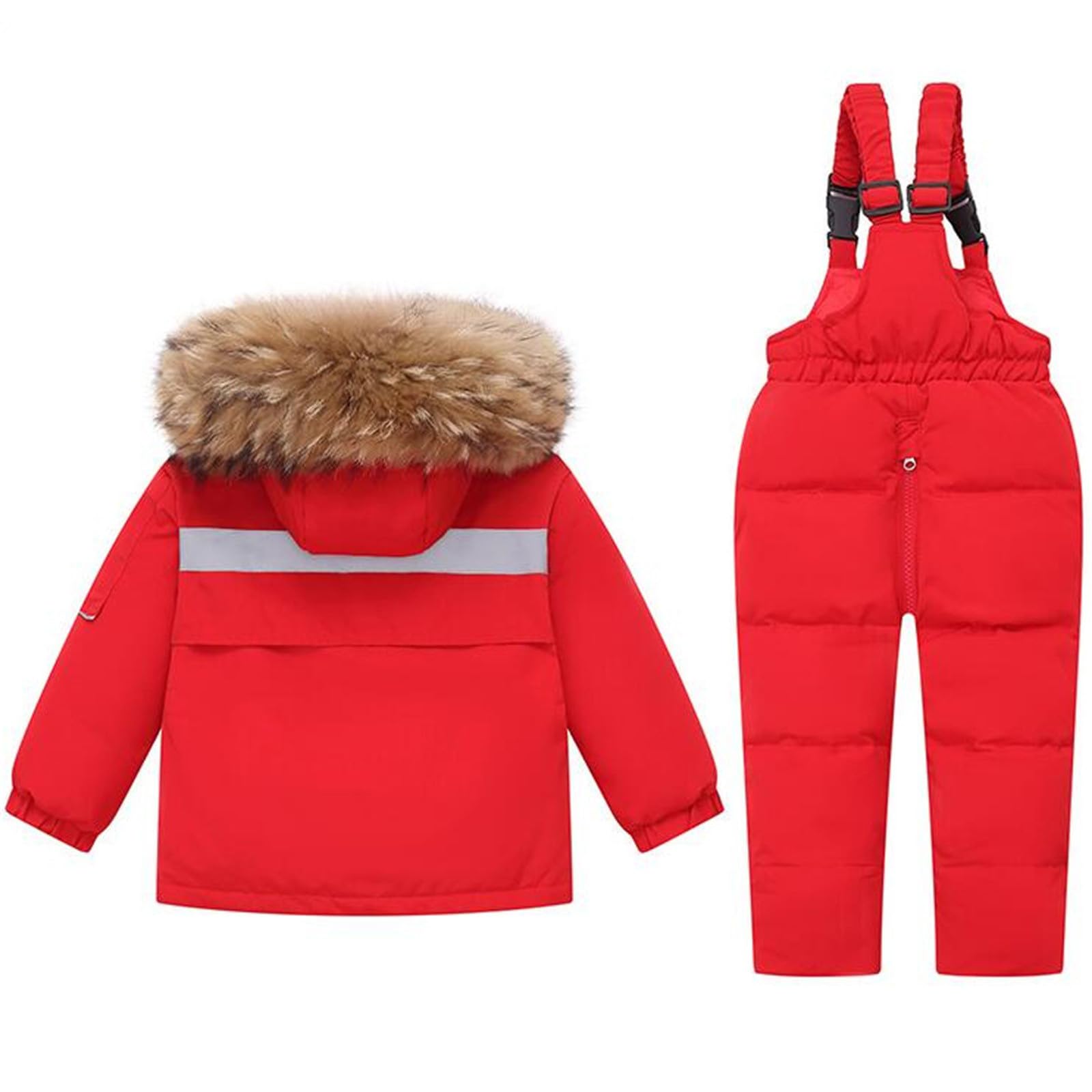 Generisch Traje de nieve para niños pequeños, pantalones de nieve, chaqueta, babero, invierno, ropa para niños, conjunto de abrigos