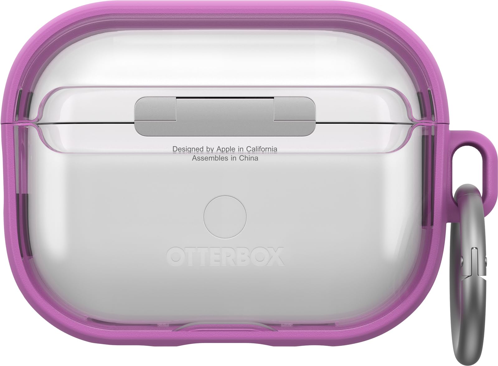 OtterBox Clear Series Etui na słuchawki AirPods Pro (1st/2nd gen & Pro 2), Odporny na wstrząsy, bardzo cienki, odporny na zarysowania futerał ochronny z karabińczykiem na Apple AirPods, Petal Plume