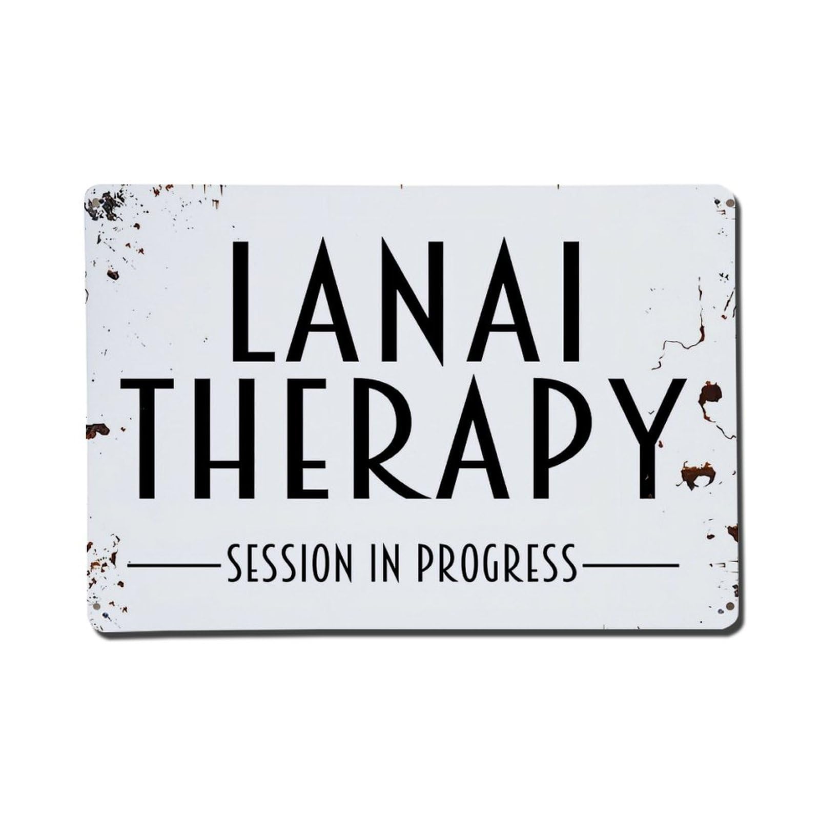 Lanai Therapy Session In Progress Retro Metal Tin Sign, Vintage Metal Poster for Home, Gaming Room, Studio Workshop,Bar,Garage Wall Art Decor 8x12 Inch