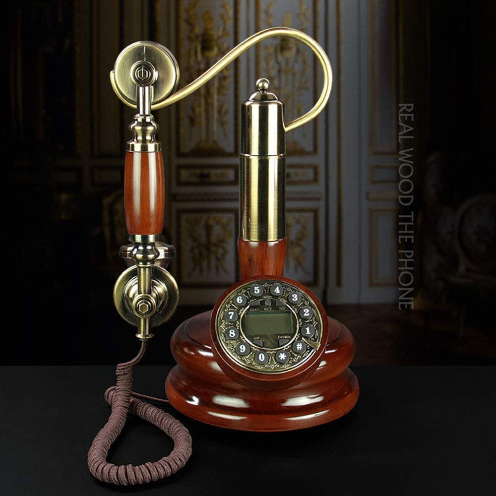 Telefon stacjonarny retro, antyczny telefon, staromodny, stacjonarny telefon cyfrowy, klasyczny europejski telefon stacjonarny retro, przewodowy z wiszącym zestawem słuchawkowym