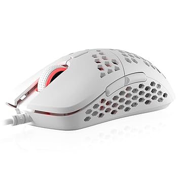 HK Gaming Mira M Ultra Lightweight Honeycomb Shell Wired Gaming Mouse - 6 Buttons - 63 g ( 12 000 cpi , White )