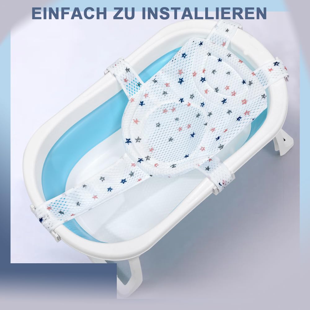 Voarge Inserto per vasca da bagno per neonato, rete doccia regolabile per vasca da bagno (bianco-B)