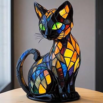 Amazon.co.jp : 樹脂猫ランプステンドグラス、 3DかわいいペットLED Amazon.co.jp : 樹脂猫ランプステンドグラス、 3DかわいいペットLED