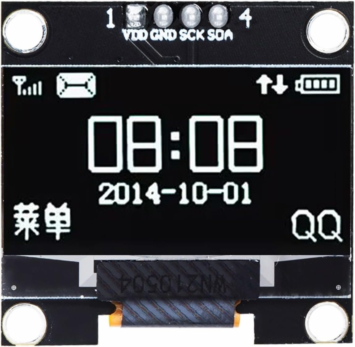 1.3 inch Serial White OLED Display Module 128X64 I2C SSD 12864 LCD Screen Board(4p White)