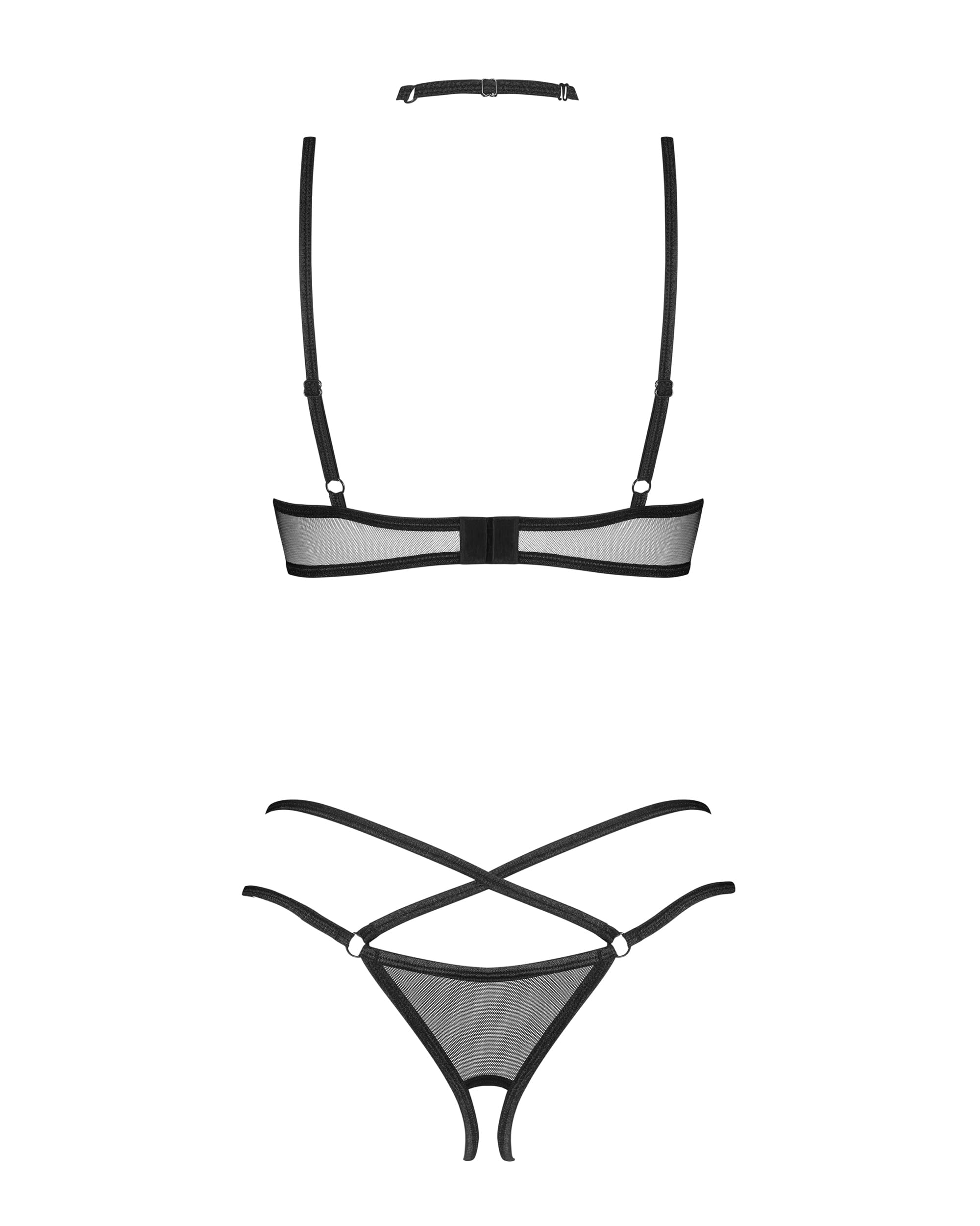 Selente Love & Fun verführerisches mehrteiliges Damen Dessous-Set aus BH, ggf. Bauchgürtel, Tanga & Satin-Augenbinde, Made in EU