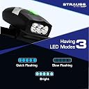 Strauss Bicycle LED Headlight with Horn | Horn Lamp, Bike Headlight & Horn | Universal Adjustable Front Head Light | 2 in 1 Device (Black/Green) gallery image