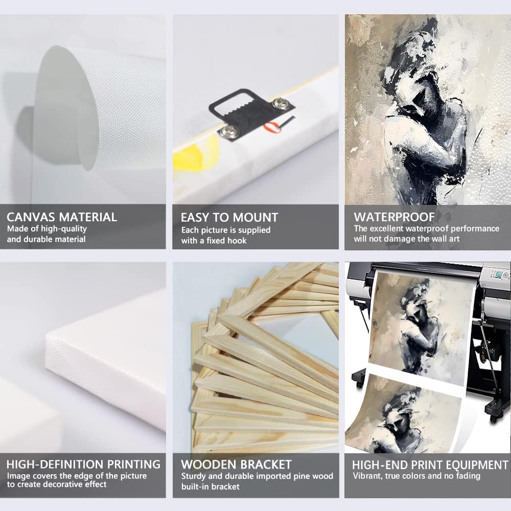 Novatique Bathroom Decor Wall Art Sexy Wall Art Sexy Woman Poster Painting Abstract Couple Picture Wall Decor for Bedroom, 24 x 36inch