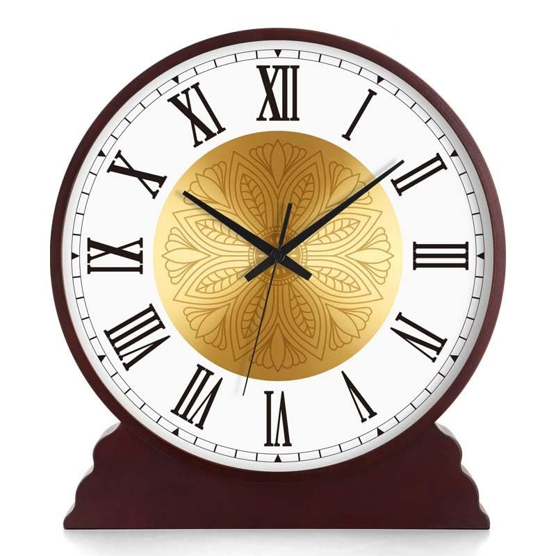 Reloj de mesa de madera silencioso para decorar el salon y la oficina con elegancia