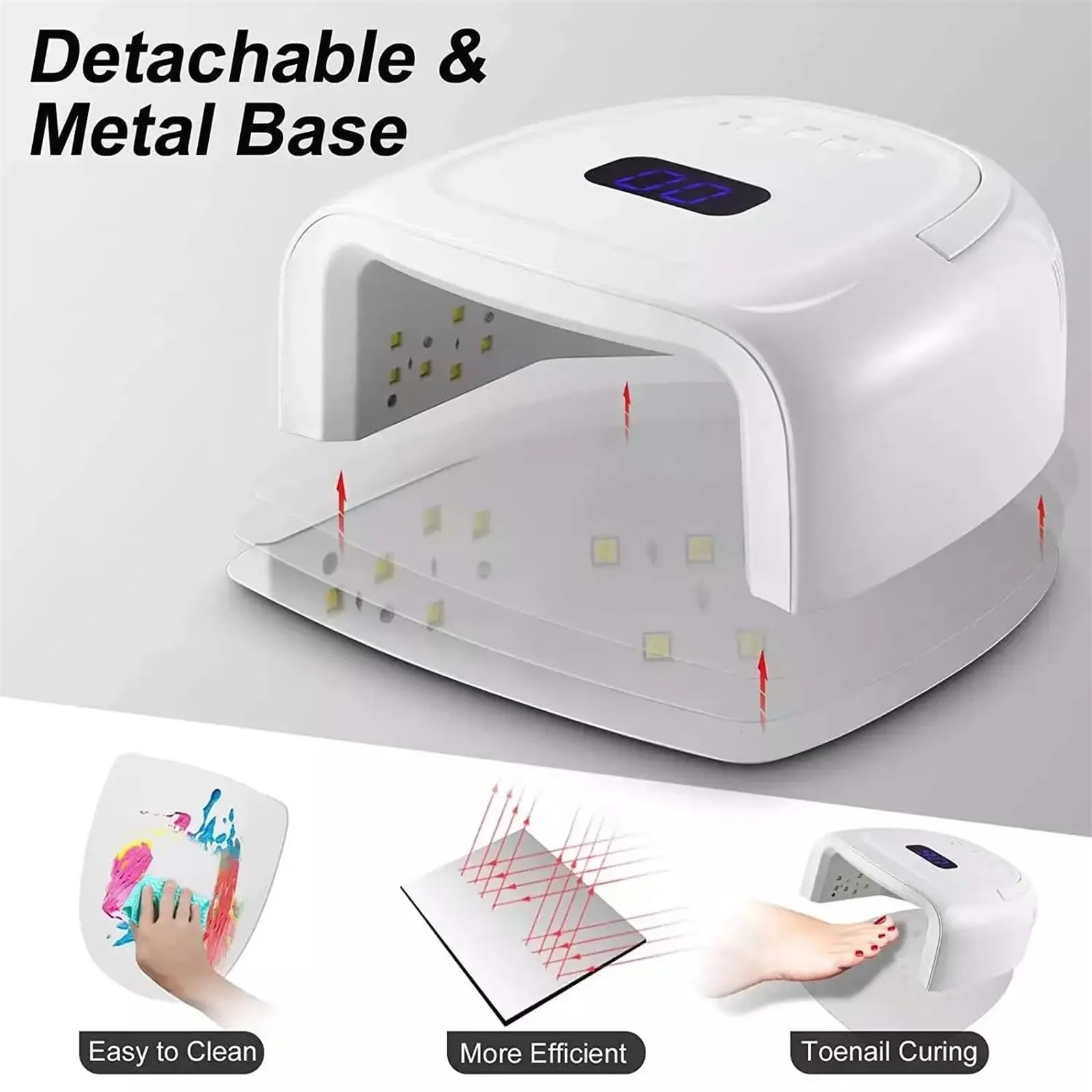 lámparas led Lámpara De Uñas Recargable, Secador Inalámbrico Esmalte En L, Lámpara Manicura Y Pedicura, Inalámbrica UV LED For para Casa, Salón, Viajes, Talleres