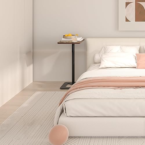 Miniatura 7 de Mesa auxiliar, mesas auxiliares en forma de C, mesa de aperitivos para sofá, sofá y cama, mesa de sofá pequeña para sala de estar, dormitorio,